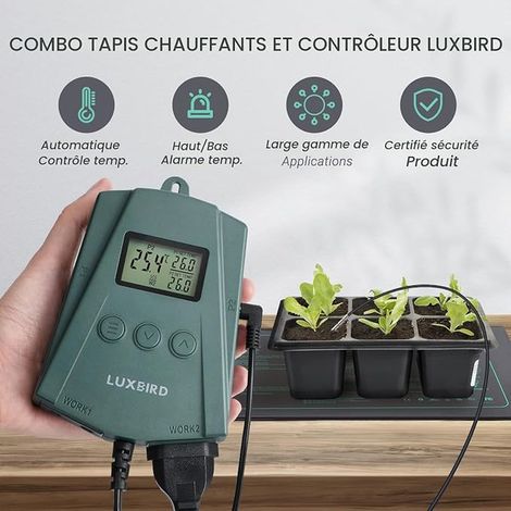Heating Mats for Seedlings with Digital Thermostat 21W - Uniform Heating and Automatic Regulation for Germination, Greenhouse Growing and Indoor Plants (1/3)