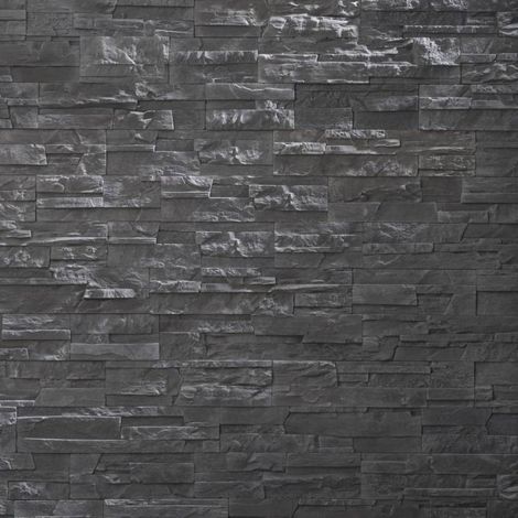 Decoon – Plaquette de parement imitation pierre graphite – Couvre 0,52 m² – Pose murale sans joint – Relief naturel pour intérieur et extérieur (1/2)
