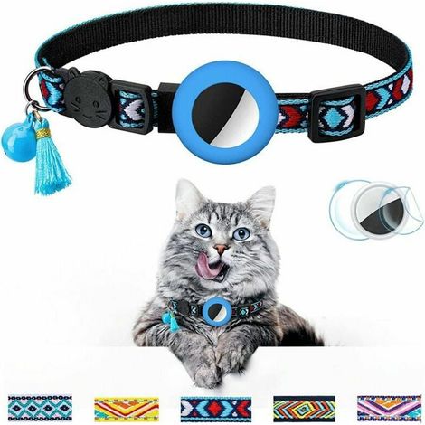 Collier Pour Chat Avec Support Airtag - Fermoir De Sécurité À Libération Rapide - Réglable 22 À 34 Cm - Largeur 1 Cm - 1 Pièce (1/5)