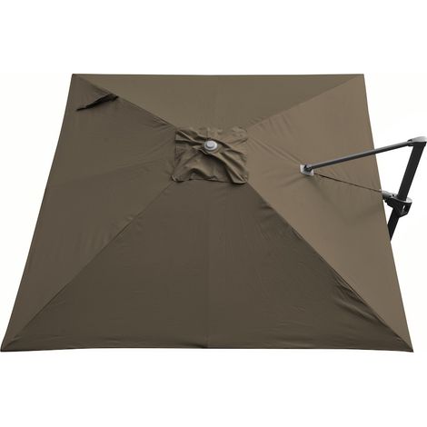 Toile parasol déporté NH Tilt 3x3m en polyester 210g/m² – Protection UV 90% – Montage facile avec embout de baleine à poche – Couleur taupe – Peragashop