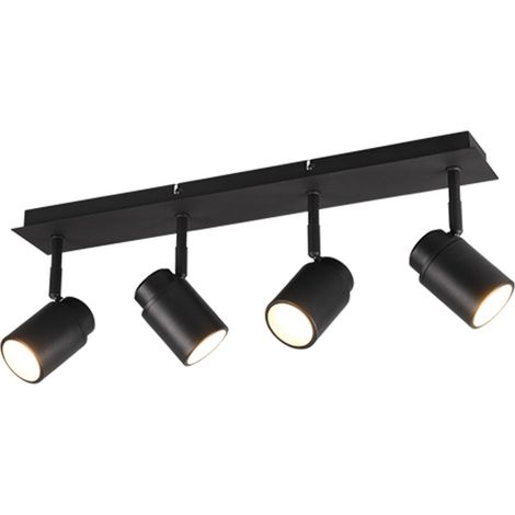 Barra Lineare 4 Faretti Spot Orientabili Metallo Nero Angelo Trio Lighting (1/4)