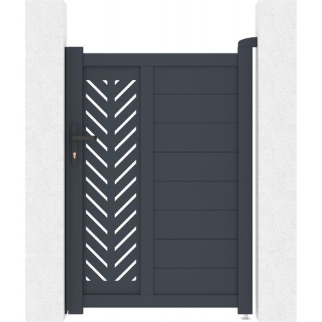 Portillon aluminium 100x142 cm anthracite serrure incluse (1/5)