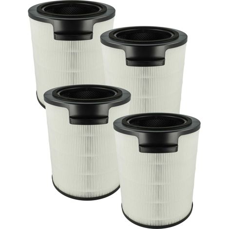 vhbw 4x Aktivkohlefilter Ersatz für Philips FYM860/30, 883486030771 für Luftreiniger - HEPA 13 Luftfilter Schwarz Weiß