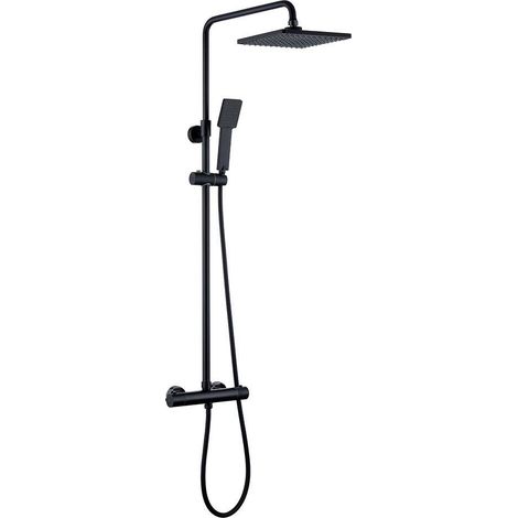 LLAVISAN L126004 Conjunto De Ducha Termostático Telescópico Negro Mate Cuadrado - ref: L126004 (1/2)
