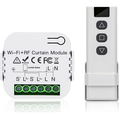 Kit de commande de volet roulant sans fil Télécommande RF 433MHz Portée 100m Module récepteur pour volets et stores (1/5)