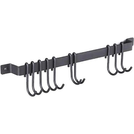 Wandhakenleiste mit 10 Haken für Küche und Geschirr, Handtuchhaken