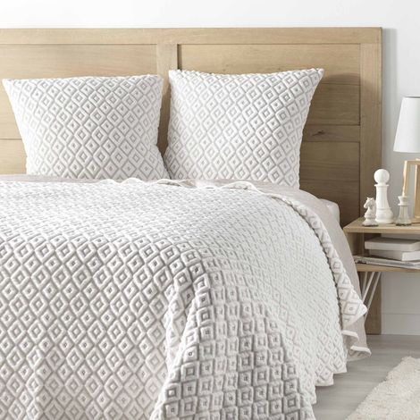 Couvre-Lit & 2 Housses de Coussin "Joana" 240x260cm Naturel