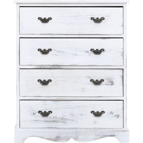 Commode Salon,Buffet,Armoire à tiroirs Blanc 60 x 30 x 75 cm Bois -81231 (1/5)