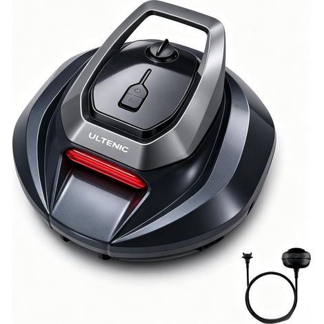 Wireless Pool Robot, Hookless Recovery Design, Automatic Pool Vacuum Auto Parking, Double Motors, Suitable for a Wide Range of Pools (1/5)
