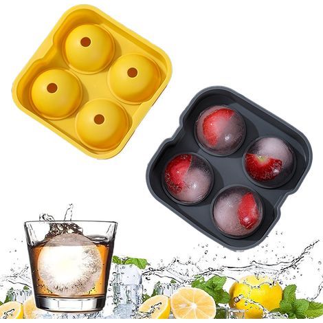 2 kugelförmige Eisformen, für Cocktails und Kaltgetränke, wiederverwendbares Silikon, für die Hausbar und Partys (1/5)