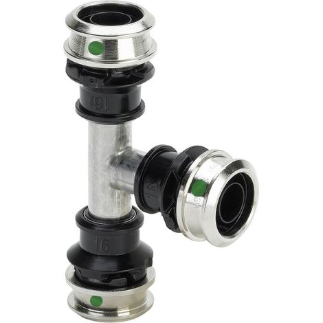 Viega Raxinox-T-Stück, d1 20, d2 20, d3 20 Stahl nichtrostend Modell 4418, 723507 (1/2)