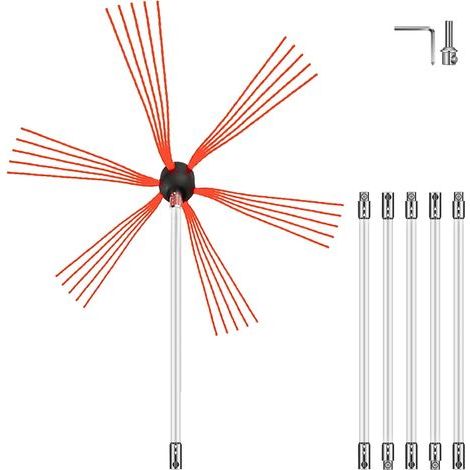 6 Tiges de Ramonage, Nylon Flexible, Brosse Chiminée, Poêle à Pellet, Conduit Métal ou Brique (1/5)