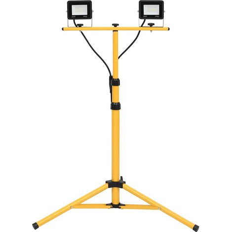 Vidaxl – Projecteur à détecteur de mouvement 2x20W – Éclairage 2000lm 6000K – Boîtier aluminium – Trépied réglable pour chantiers (1/5)
