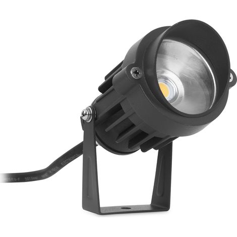 NEO Proyector Led de Exterior IP65 Resistente al Agua. Aplique de Aluminio y Cristal Orientable y Moderno para Fachada, Jardín o Terraza. Iluminación Led de Bajo Consumo. Color Negro