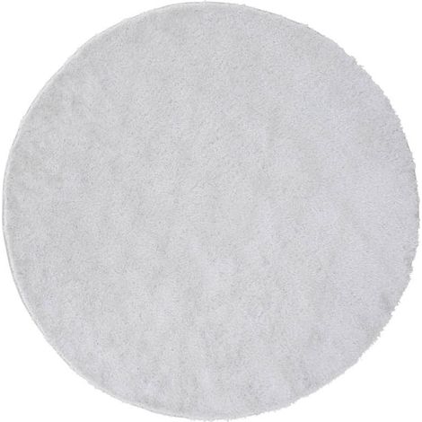 Mattis tapis Ø200 cm polyester blanc. (1/4)