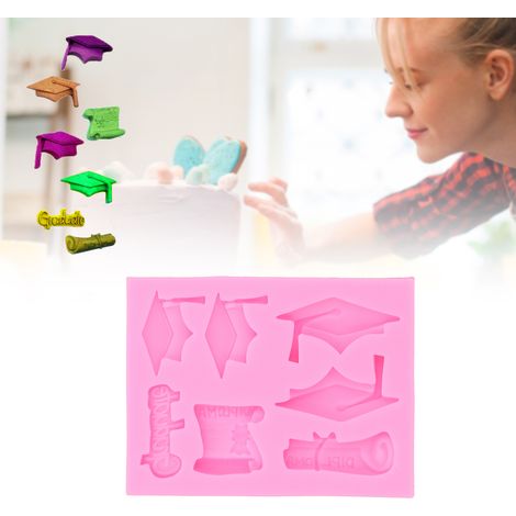 Moule en silicone DIY pour chapeau de célibataire, fondant, chocolat, décoration de gâteaux, accessoires de cuisine, rose (1/5)