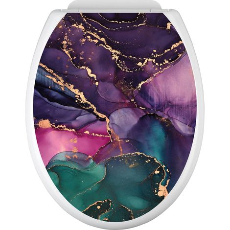 Stickers Abattant WC - Effet Marbré - 35x43 cm - Adhésif BRILLANT (1/2)