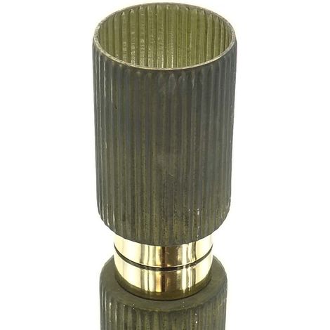 Kaemingk Weihnachtsteelichthalter Glas Grün Ø ca. 10 cm Höhe 18,5 cm - Glas (1/2)