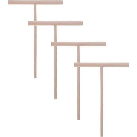 4-teiliges Set T-förmiger Crêpe-Maker-Holzstäbchen zum Verteilen von Pfannkuchenteig, Crêpe-Werkzeuge aus Holz, Crêpe-Verteiler F (1/5)