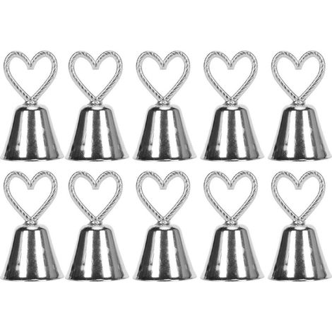 Lot de 10 supports de numéro de table argentés, forme cloche européenne innovante, porte-cartes pour mariage, restaurant, événement (1/5)