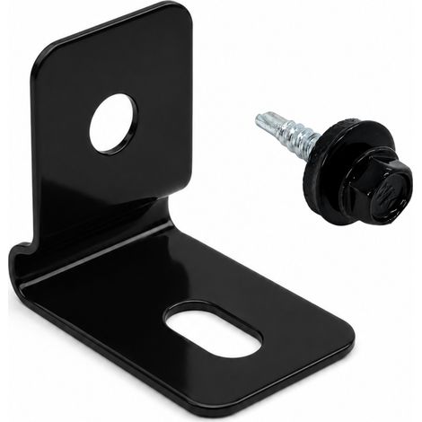 Clip de fixation pour panneaux, pince, poignée 3/4, noir + vis, lot de 50 (1/5)