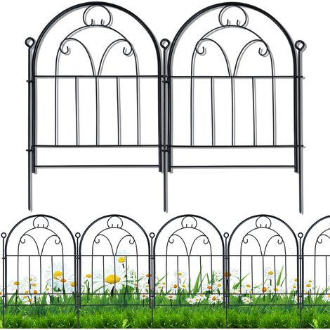 LEDANDER Bordure de clôture décorative pour jardin–Lot de 10(21 po x 11 pi)Barrière de protection pour animaux (chiens)Panneaux arqués pour bordure de massif floral – Clôture modulaire pour aménagemen (1/5)