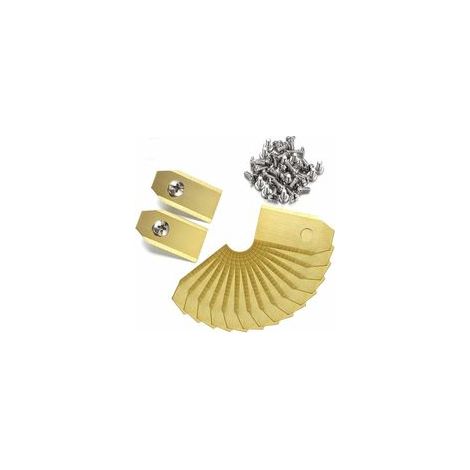 Lot de 45 lames en titane pour tondeuse robot Husqvarna Automower, Gardena, Yardforce (3 g - 0,75 mm) + 45 vis