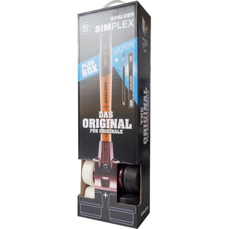 Halder Plus Box für Galabau Schonhammer 80mm mit 2 Schlageinsätzen Pica Pocket (1/4)