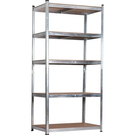 Garden Friend Regal 5 Fachböden aus Metall und MDF H 180 B 120 T 40 cm Belastbarkeit: 175 kg pro Boden, Einrastmontage (1/3)