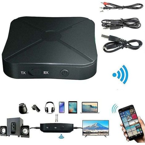 Adaptateur Bluetooth Émetteur Récepteur Audio Sans Fil - Pour Tv Stéréo Et Casques - 44 X 44 X 12 Mm - 18 G - 6 H Autonomie (1/5)