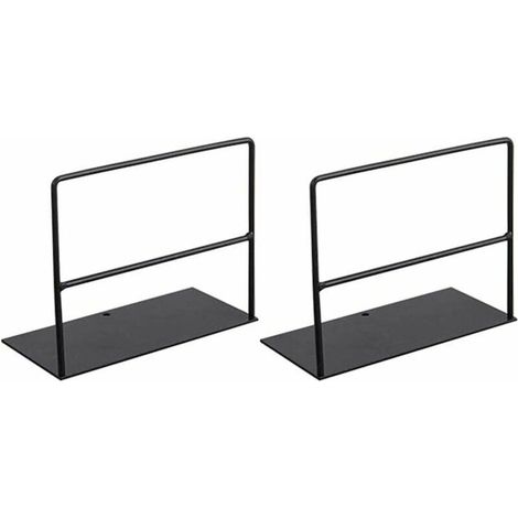 Green Mobility-1 Paire de SerreLivres en Fer forgé Support de Livre Simple Bureau Support de Magazine Noir (1/5)