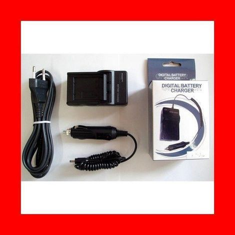 Chargeur secteur + allume-cigare pour batterie Panasonic CGA-S006 / CGA-S006A / CGR-S006E / CGR-S006E/1B / DMW-BMA7