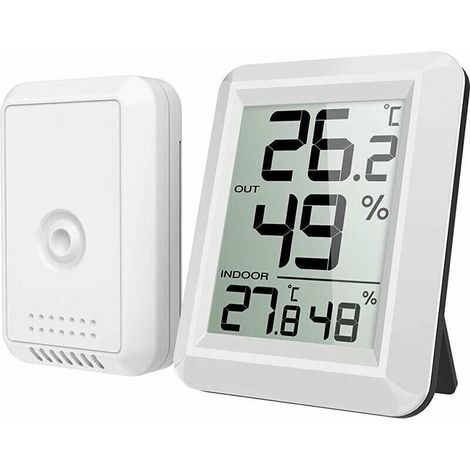 Thermomètre Intérieur et Extérieur, Thermomètre sans Fil Numérique avec Capteurs Sonde, HD Écran LCD Détecteur de Température, Mémoire de Min/Max, Tendance, ℃/℉, Alimenté par Batterie (1/5)
