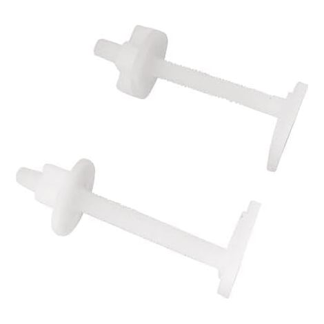 Fixation d'abattant WC avec 2 vis à tête carrée et 2 écrous en plastique - Idéal pour remplacer ou installer un abattant de WC facilement et durablement