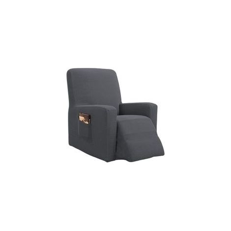 Housse de canapé/fauteuil méridienne élastique et fonctionnelle - Gris foncé (1/5)