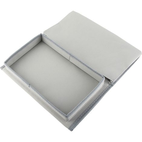 Housse de rangement pour accoudoir de canapé grise, 31x18x4,5 cm, pochette en OPP pour télécommande, téléphone et petits objets (1/5)