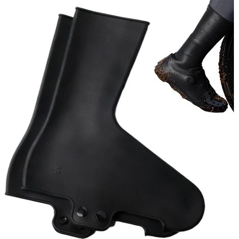 Copriscarpe da ciclismo – Copriscarpe invernali termici in silicone resistenti, impermeabili, antivento, barriera stradale, protezione antiscivolo per i piedi Coppia calda e protettiva per (1/5)