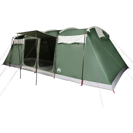 Tente familiale tunnel verte imperméable pouvant accueillir 8 personnes