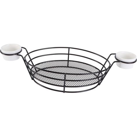 Panier à friture en acier inoxydable noir pour aliments Design simple (1/5)