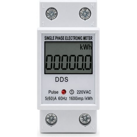 Compteur électrique monophasé sur rail DIN LCD 220 V 60 A classe 1 (1/5)