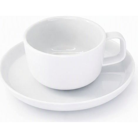 Porzellantasse mit Untertasse, 200 ml, elegantes Weiß, Nord Duka (1/5)