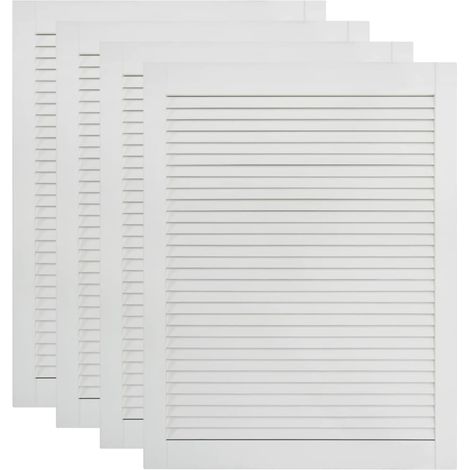 Portes à persiennes 4 pièces bois de pin massif blanc 69 x 49,4 cm