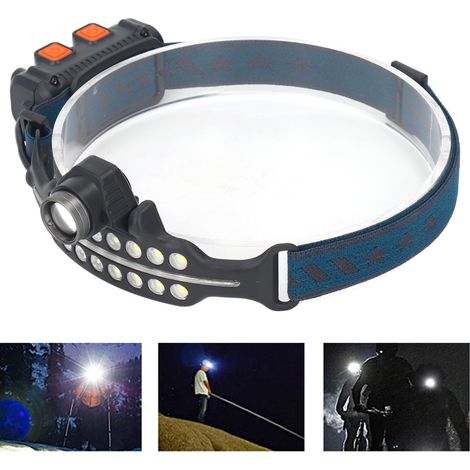 LED-Sensor-Stirnlampe, wiederaufladbar über Typ-C, hochintensive LED-Arbeitsstirnlampe mit rotem Warnlicht für den Außeneinsatz. (1/5)