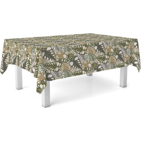 Nappe Toile cirée Anti-Taches Lavable carrée 140x140 cm Filo Vert (1/5)