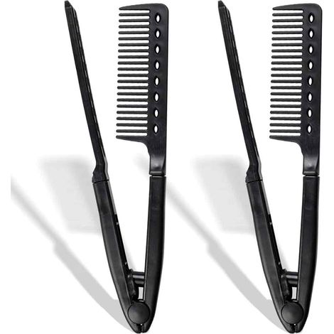 Peigne Styling En V - Résistant À La Chaleur - Anti-Noeuds - Pour Cheveux Secs - Compatible Avec Fers À Lisser Et Boucleurs - 1 Pièce