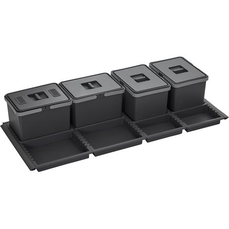 Abfallsammler Metropolis 12+12+12+12L Abfallsystem für Auszug Korpusbreite 120 cm (1/5)
