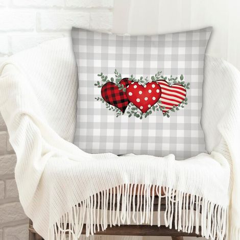 Housse de coussin 45x45 cm carrée cachée zippée pour décoration de maison pour la saint-valentin