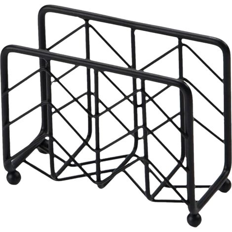 Support Pour Serviettes - Support Vertical Pour Serviettes En Papier Ou Tissu - Pieds Surélevés - Noir - Pour Cuisine Maison Restaurant Café - 1 Pièce (1/5)