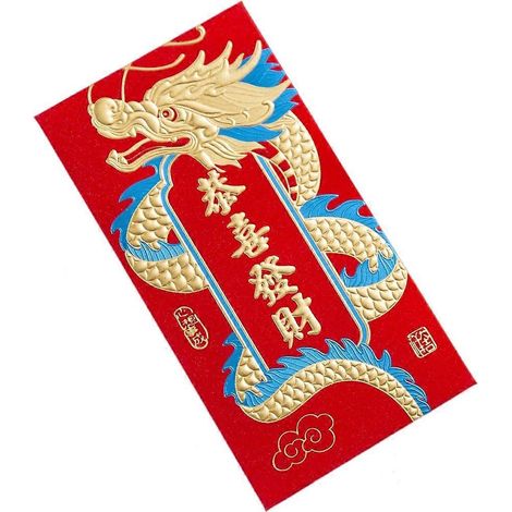 Voici une proposition de titre produit en français (caractères : 186) :

"Lot de 6 enveloppes rouges Nouvel An chinois, motifs dragon, poches à argent porte-bonheur, papier festif, 5 pièces" (1/4)
