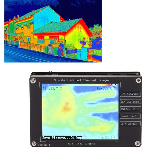 Caméra thermique infrarouge numérique LCD DIY, outil de détection de température (1/5)